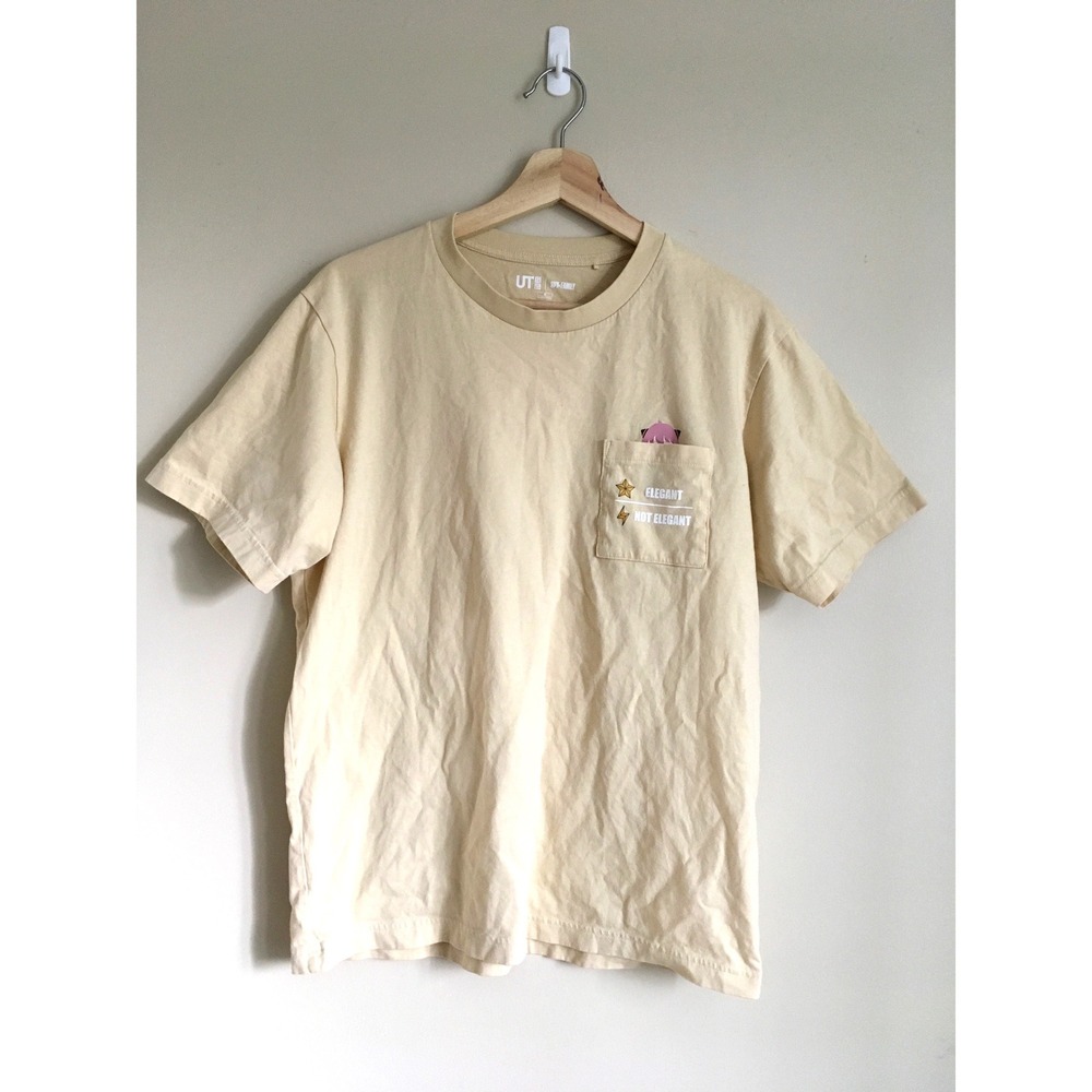 Uniqlo Spy x Family Anya Forger Pocket T-Shirt Yellow Women Size M